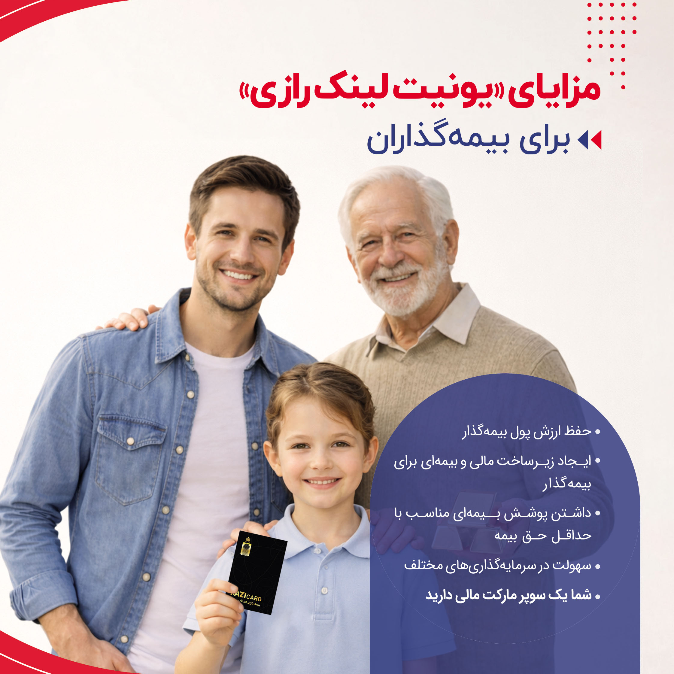 یونیت لینک رازی (بیمه زندگی متصل به دارایی) یونیت لینک رازی (بیمه زندگی متصل به دارایی)